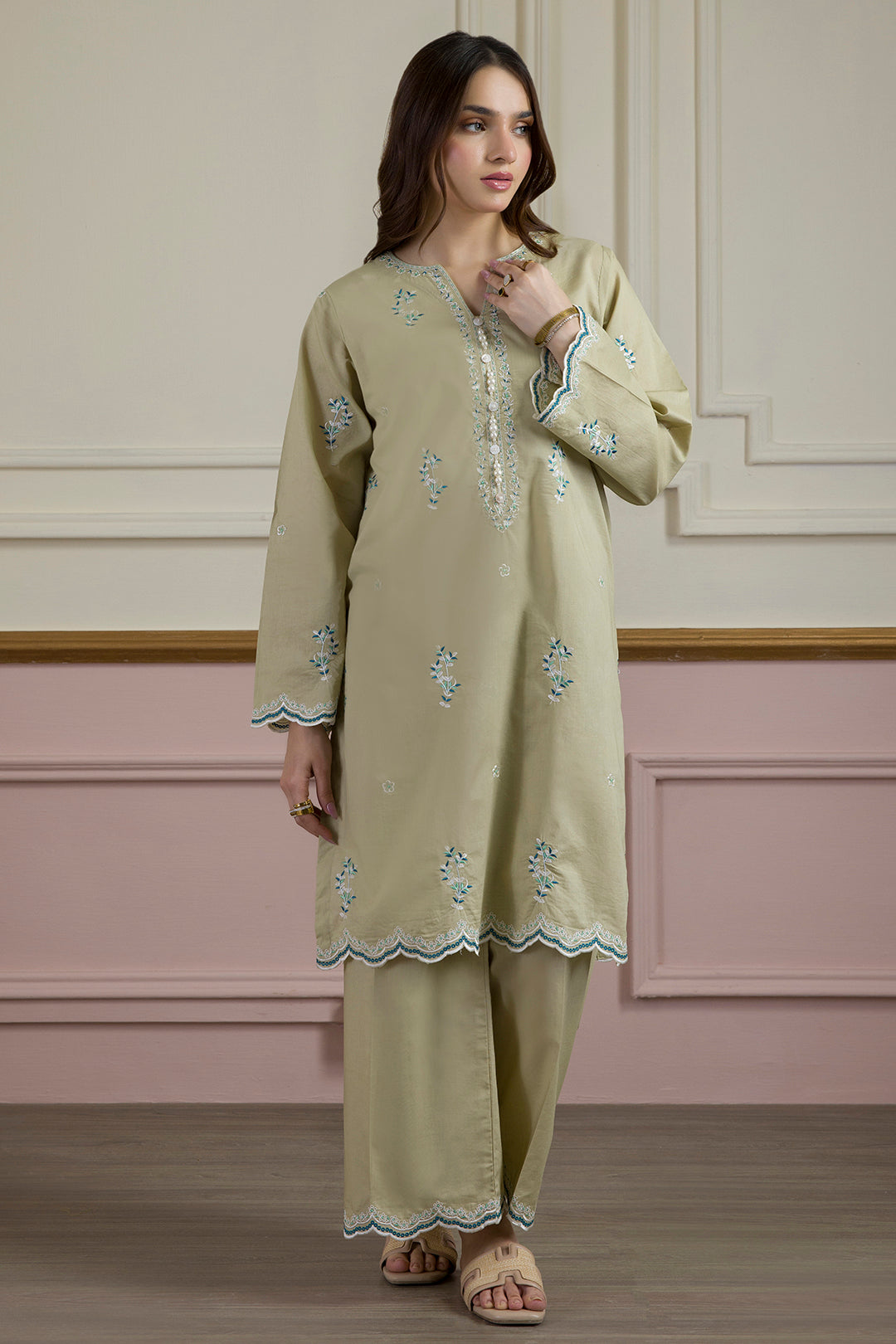 Embroidered Kurta Trouser - 2599