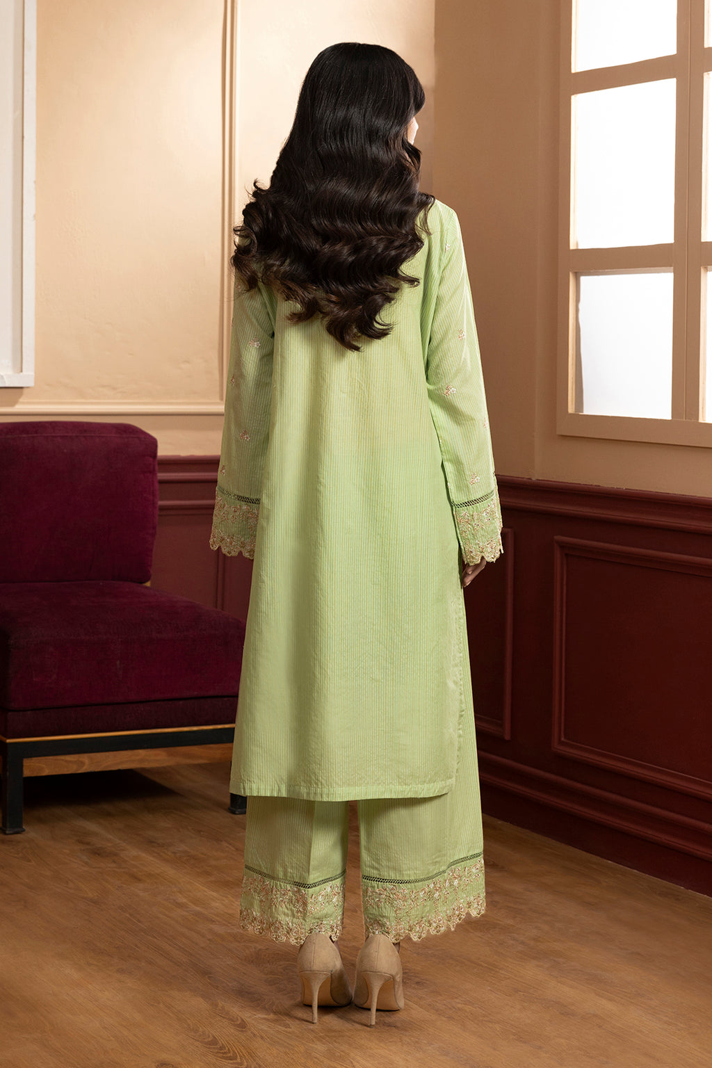 Embroidered Kurta Trouser - 2624