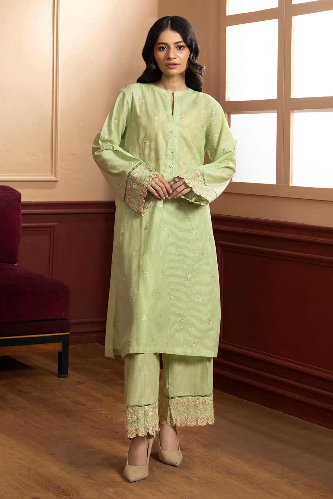 Embroidered Kurta Trouser - 2624