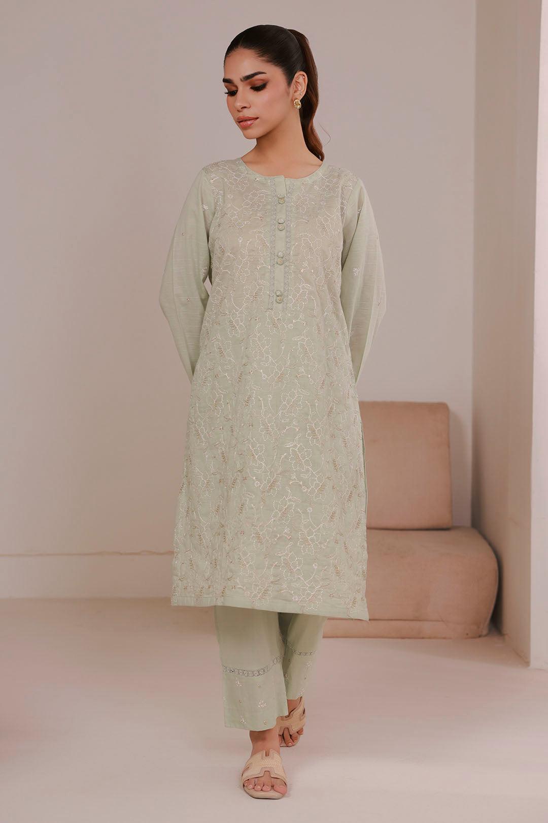Embroidered Kurta Trouser - 2626