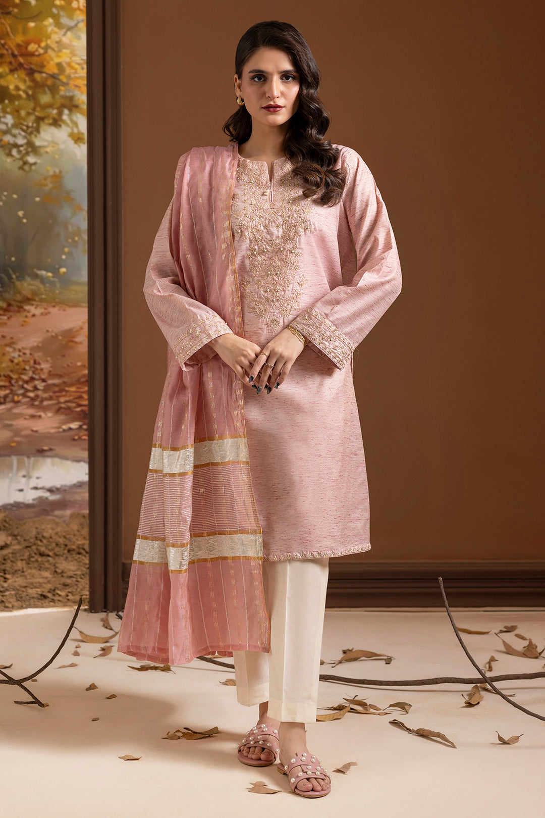 Embroidered Kurta Trouser - 2629