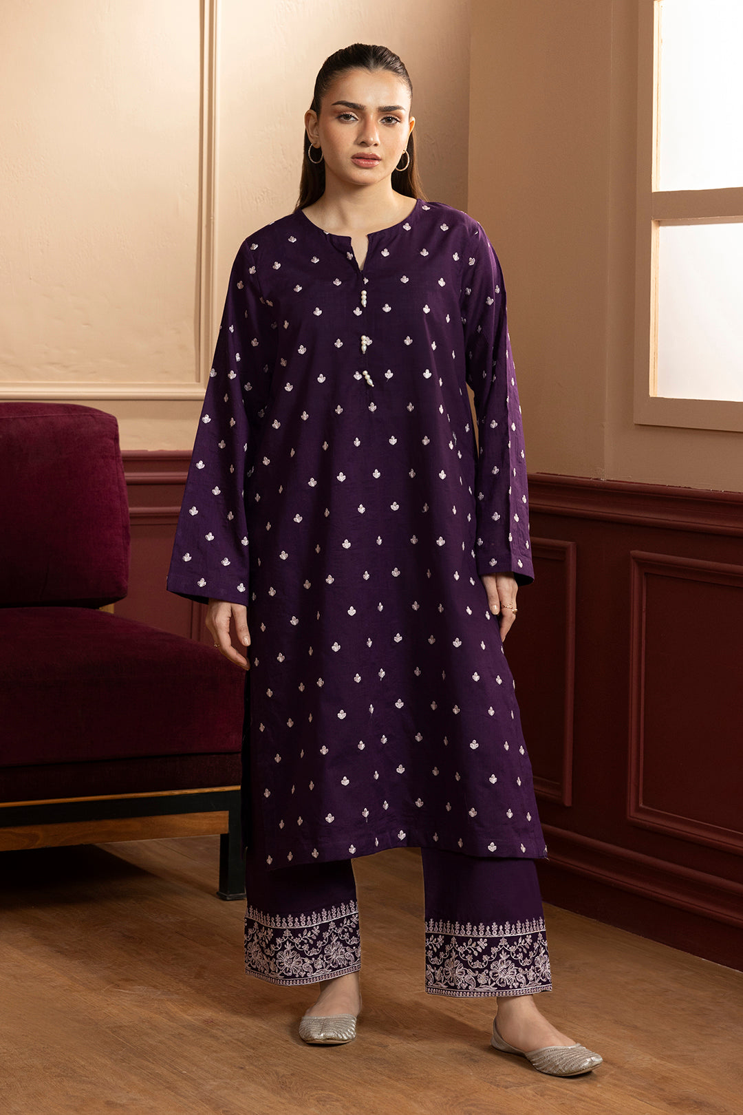 Embroidered Kurta Trouser - 2630
