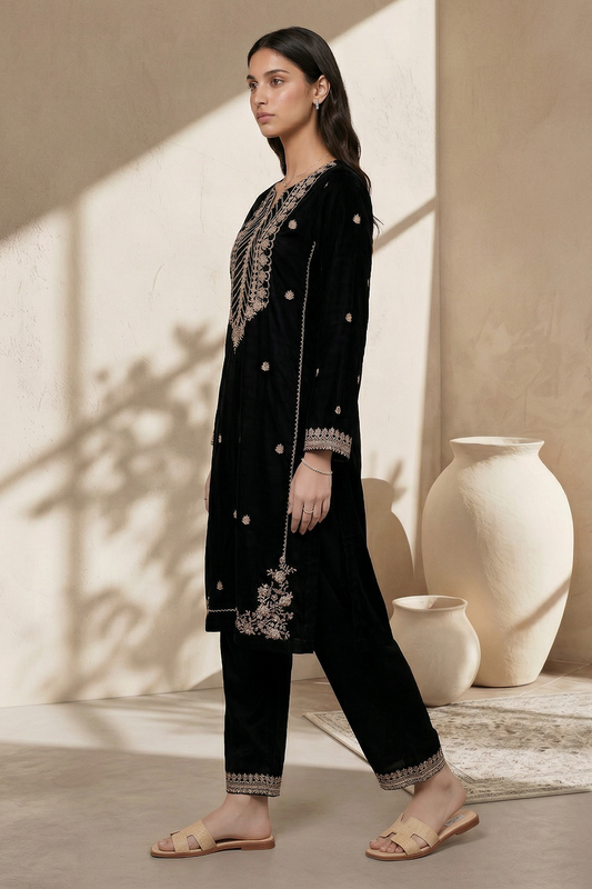 Embroidered Kurta Trouser - 2635