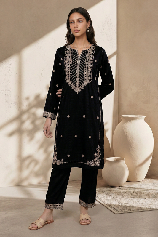 Embroidered Kurta Trouser - 2635