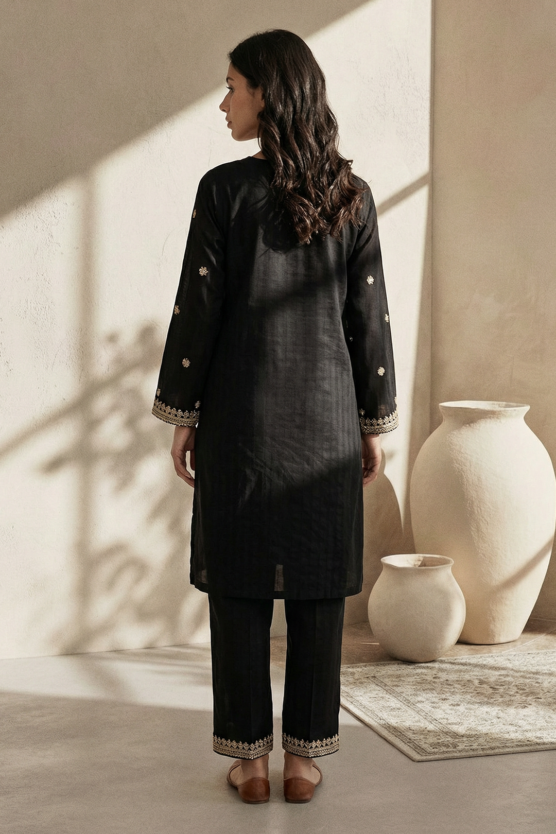 Embroidered Kurta Trouser - 2635