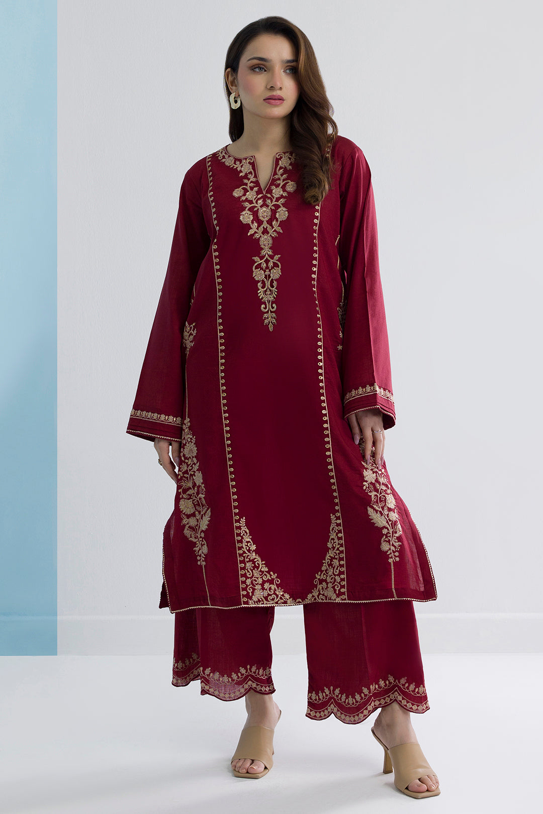 Embroidered Kurta Trouser - 2637