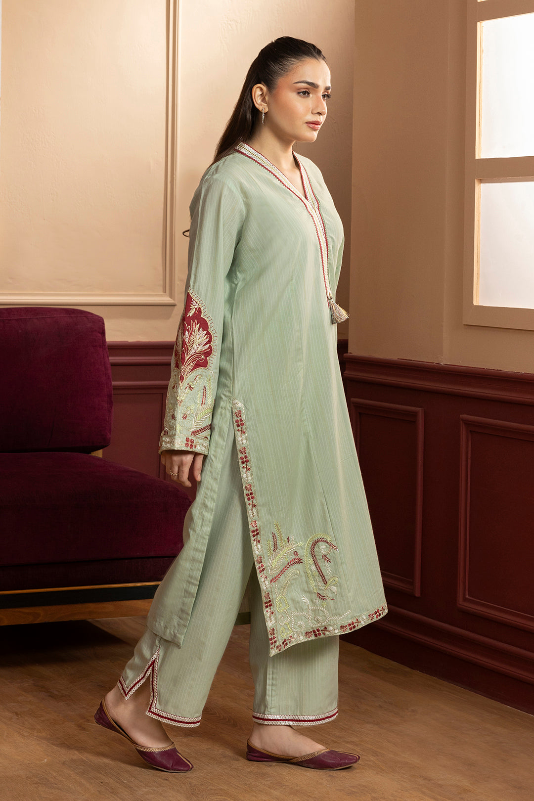 Embroidered Kurta Trouser - 2660