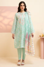 Embroidered Kurta Dupatta Trouser - 1455