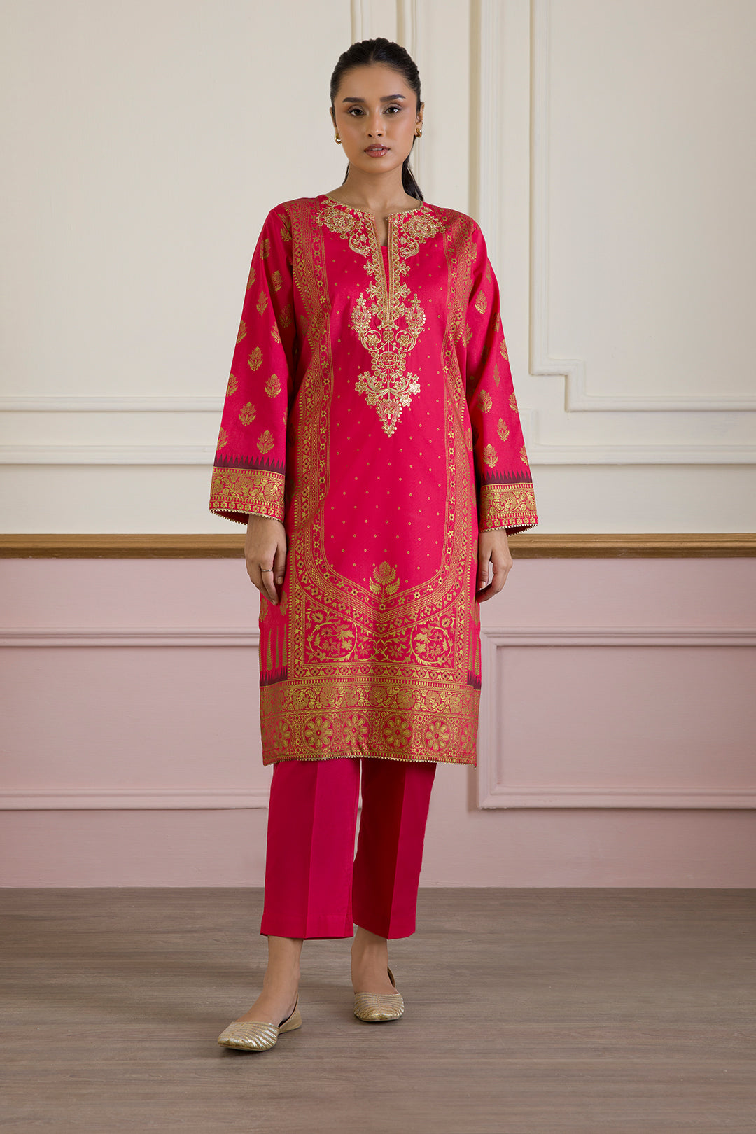 Embroidered Kurta Dupatta Trouser - 1456