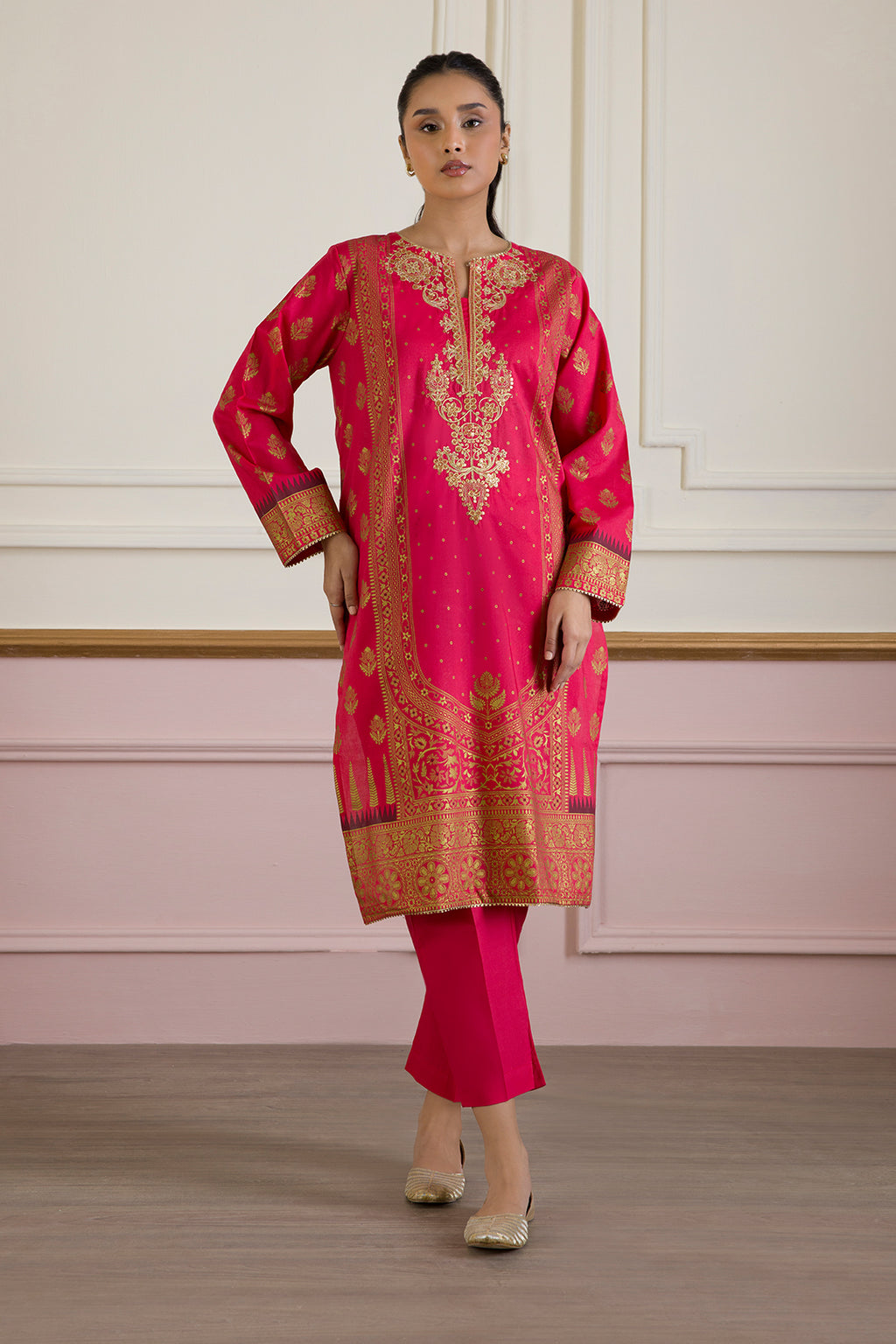Embroidered Kurta Dupatta Trouser - 1456