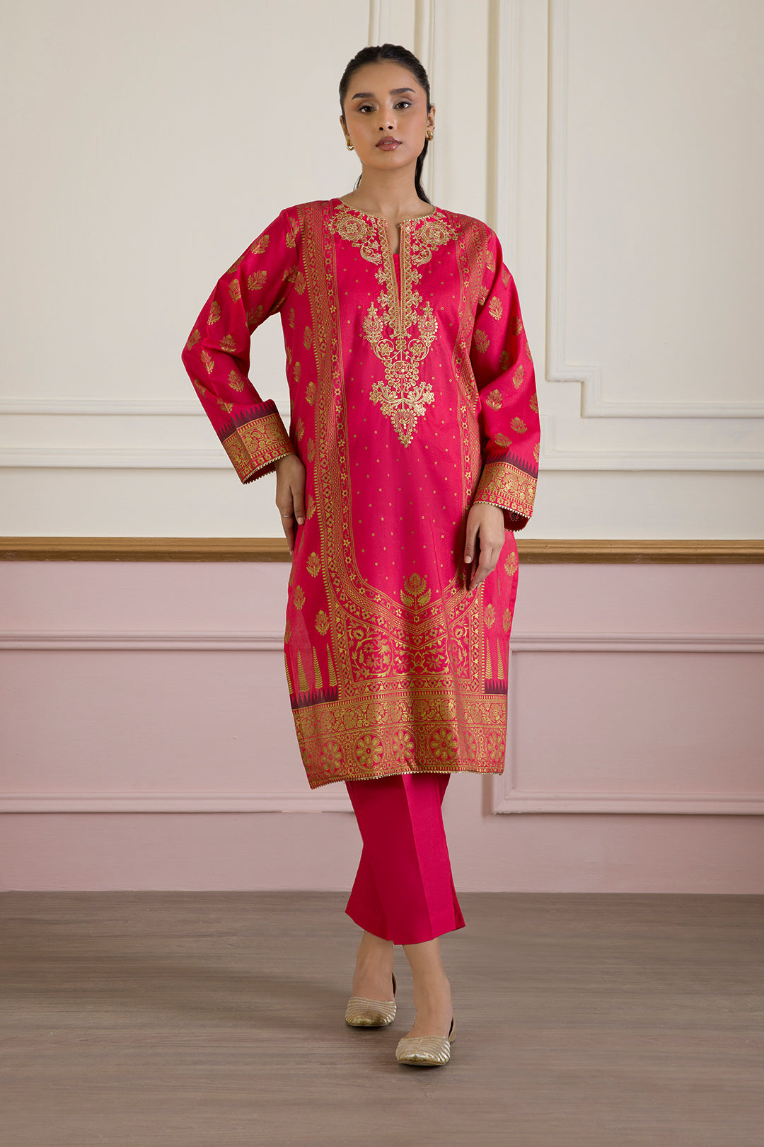 Embroidered Kurta Dupatta Trouser - 1456