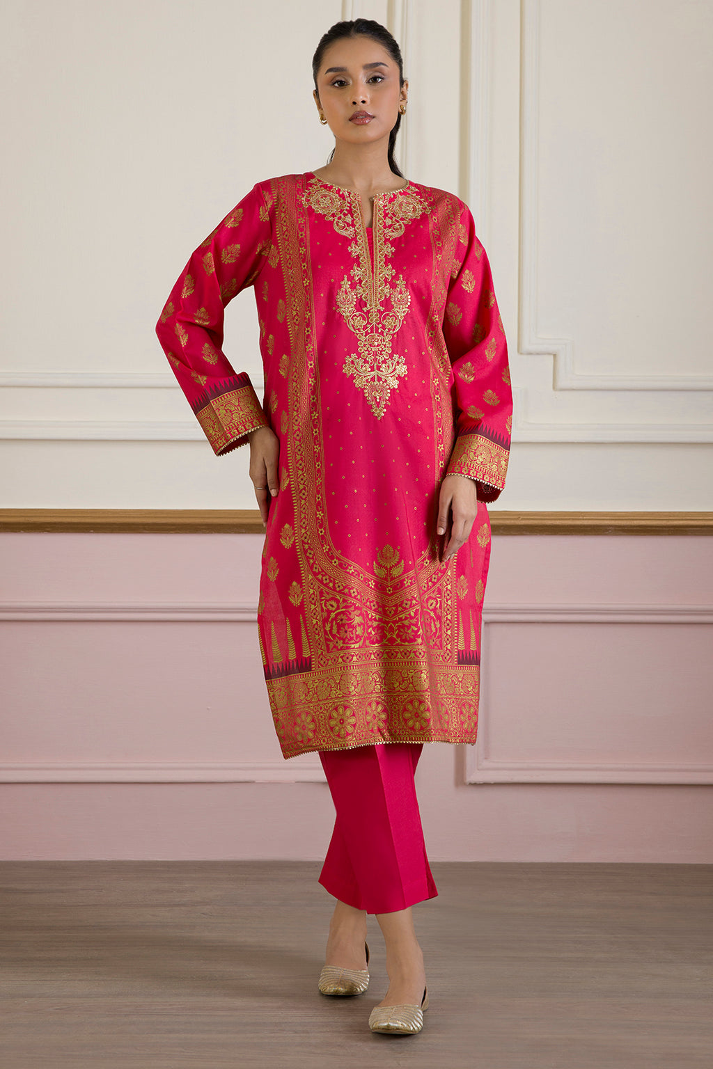 Embroidered Kurta Trouser - 1456