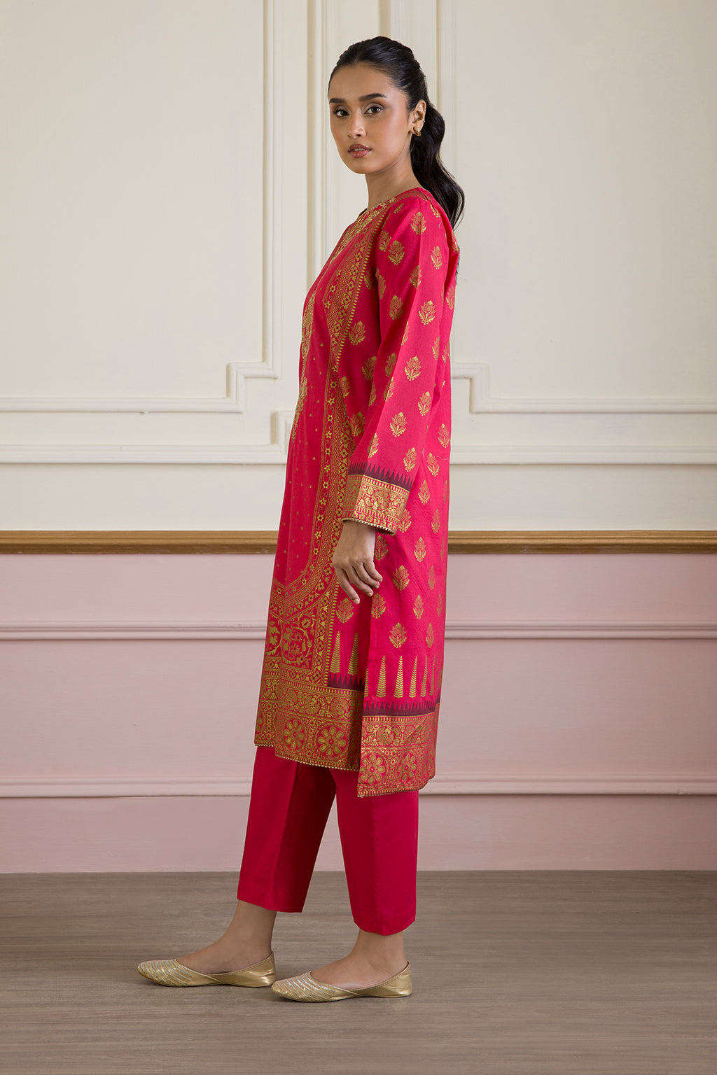 Embroidered Kurta Dupatta Trouser - 1456