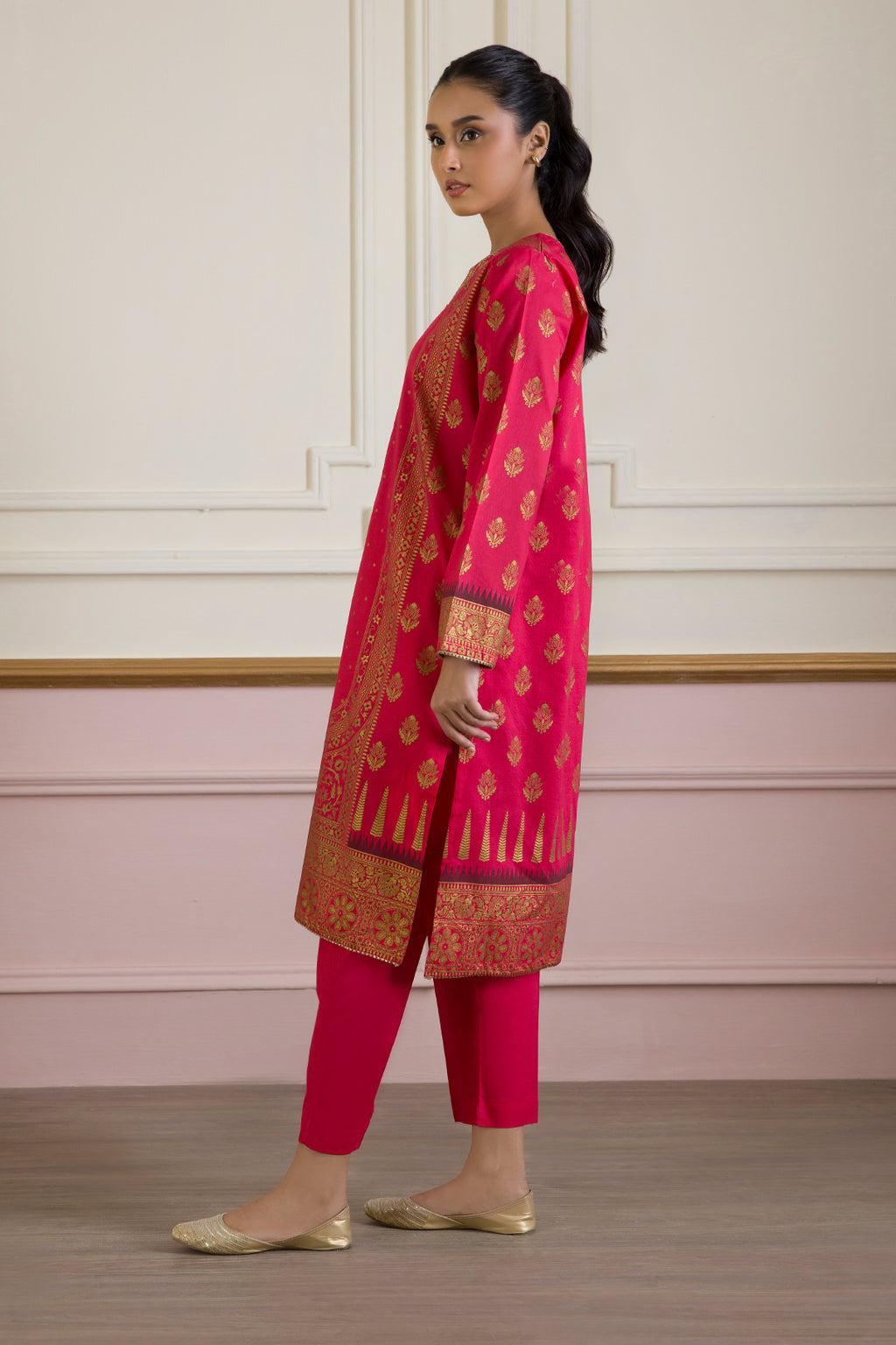 Embroidered Kurta Dupatta Trouser - 1456