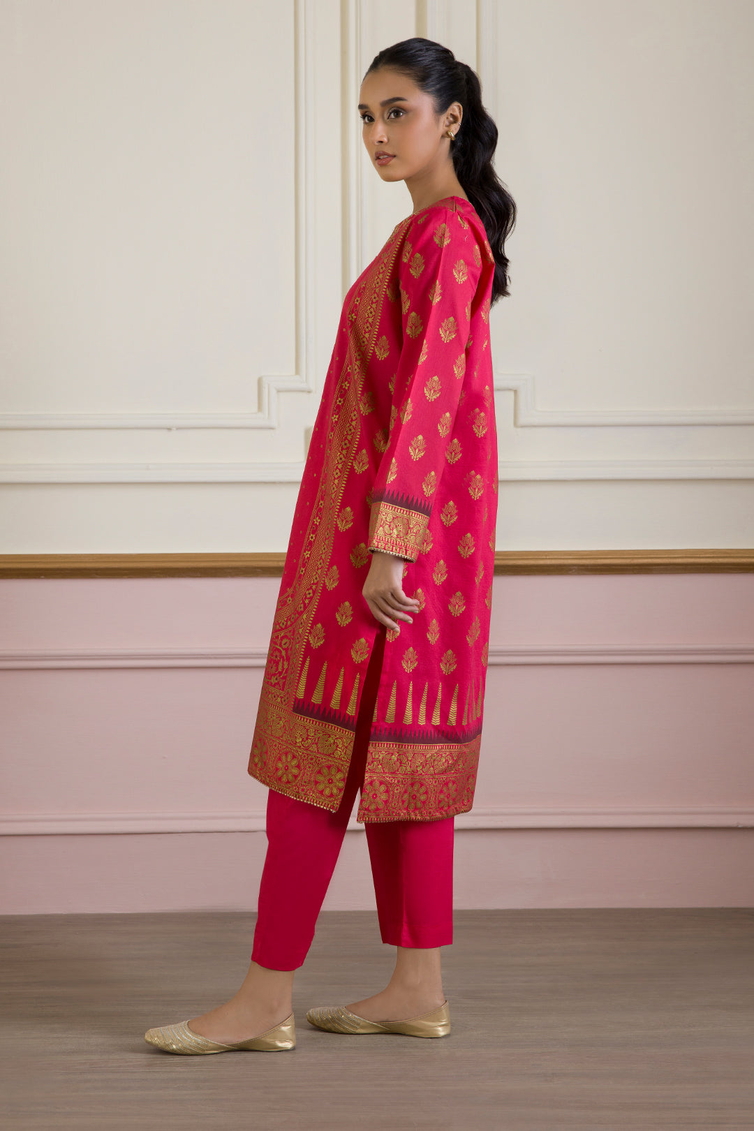 Embroidered Kurta Dupatta Trouser - 1456