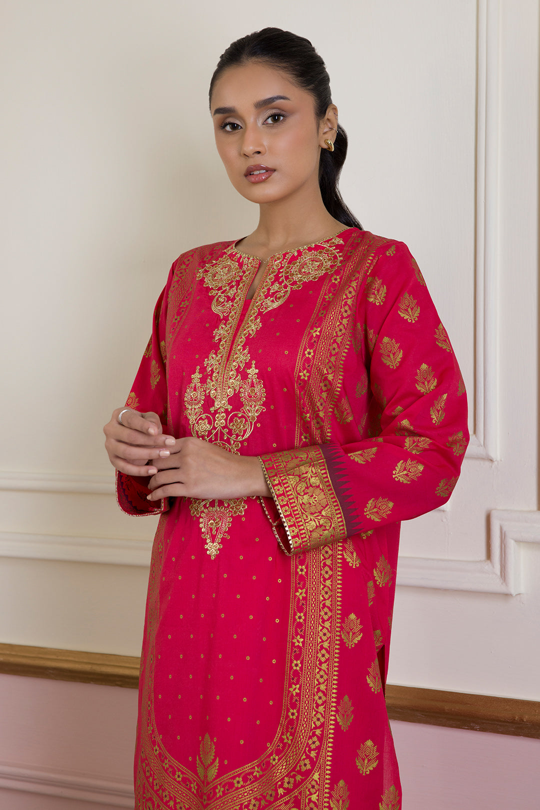 Embroidered Kurta Dupatta Trouser - 1456