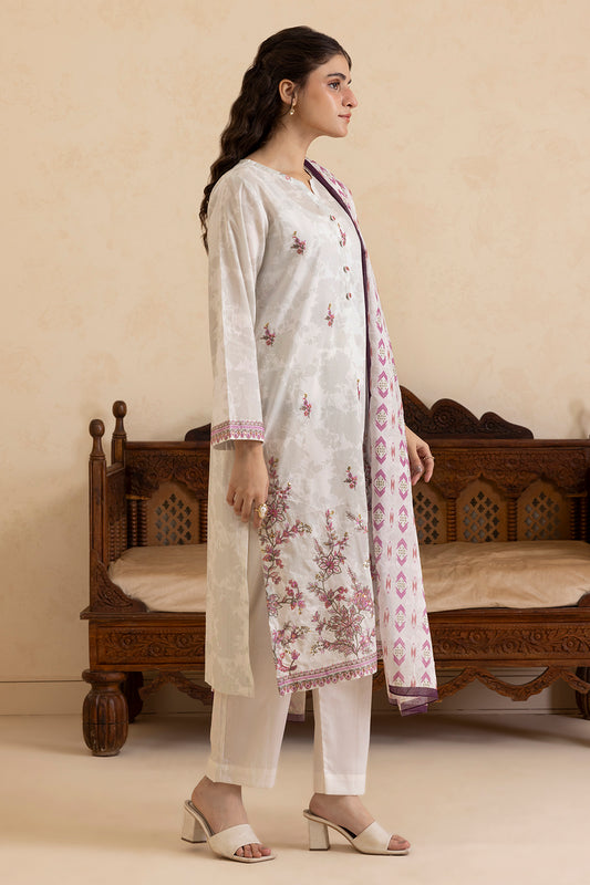 Embroidered Kurta Dupatta Trouser - 1457