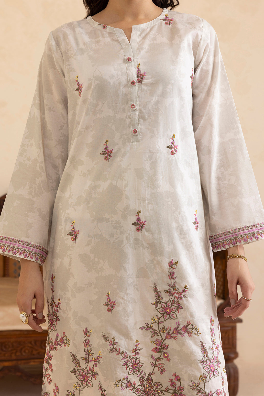 Embroidered Kurta Dupatta Trouser - 1457