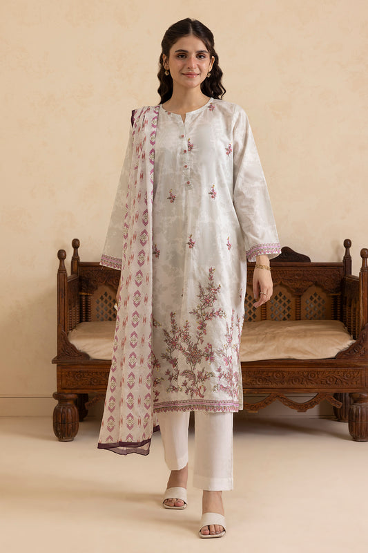 Embroidered Kurta Dupatta Trouser - 1457