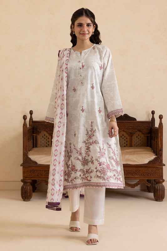 Embroidered Kurta Dupatta Trouser - 1457