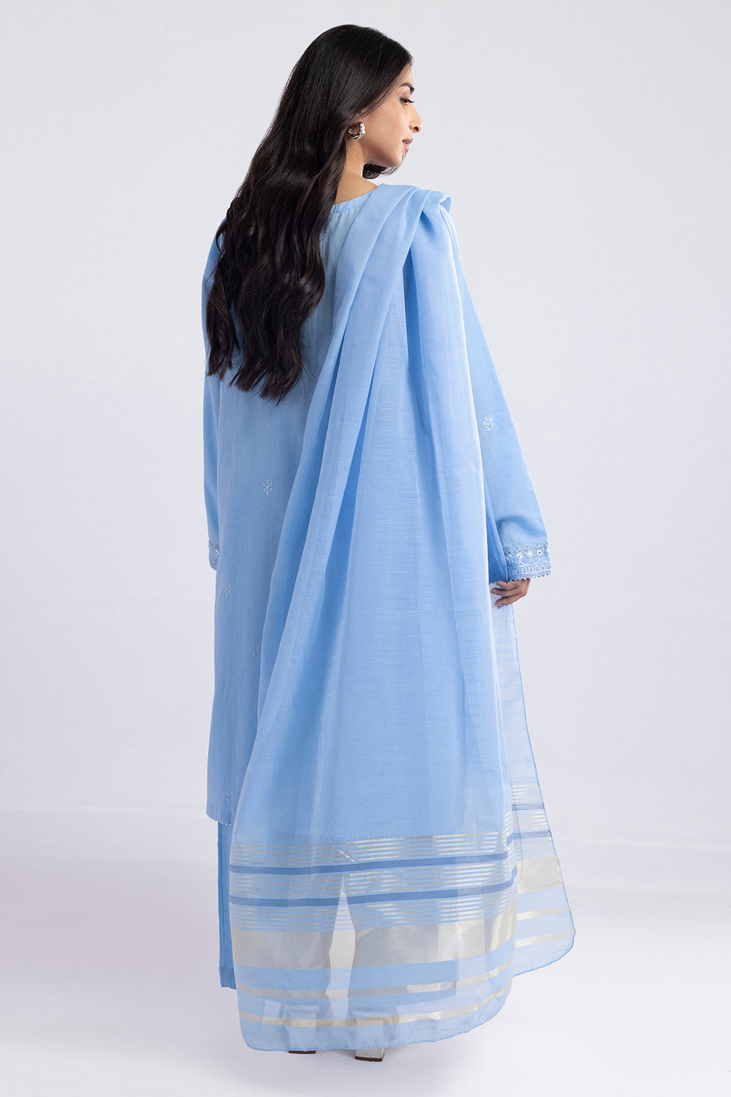 Embroidered Kurta Dupatta Trouser - 1491