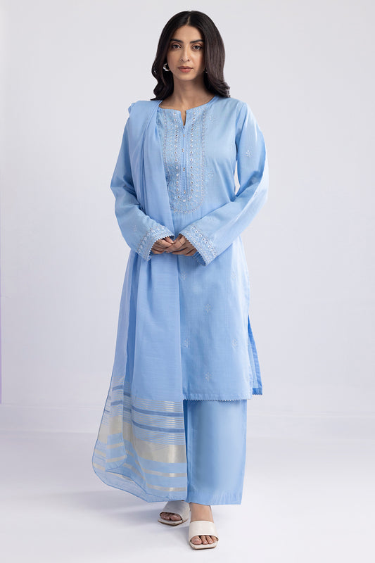 Embroidered Kurta Dupatta Trouser - 1491