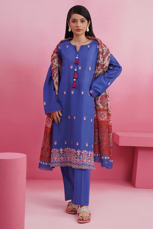 Embroidered Kurta Dupatta Trouser - 1492