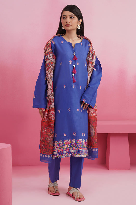Embroidered Kurta Dupatta Trouser - 1492