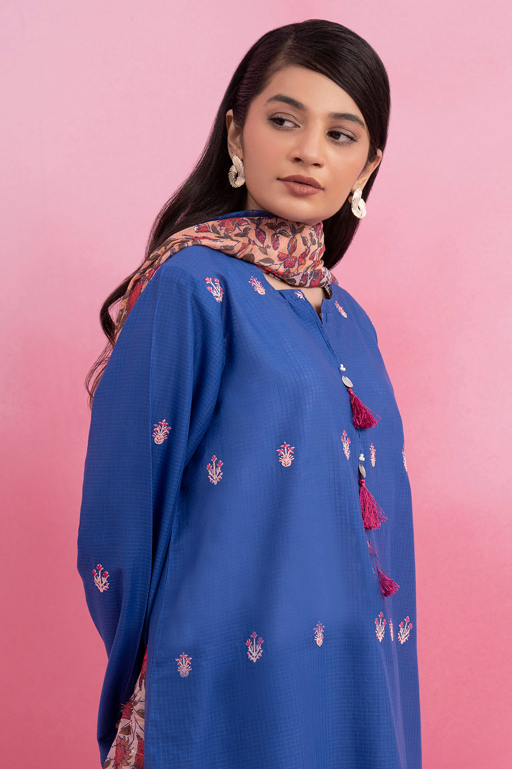 Embroidered Kurta Dupatta Trouser - 1492