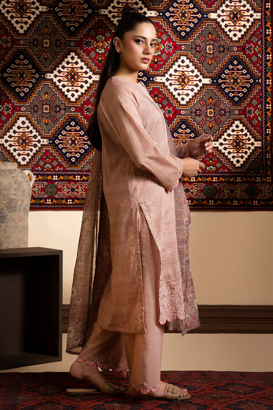 Embroidered Kurta Dupatta Trouser - 1493