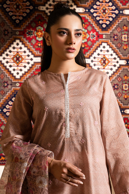 Embroidered Kurta Dupatta Trouser - 1493