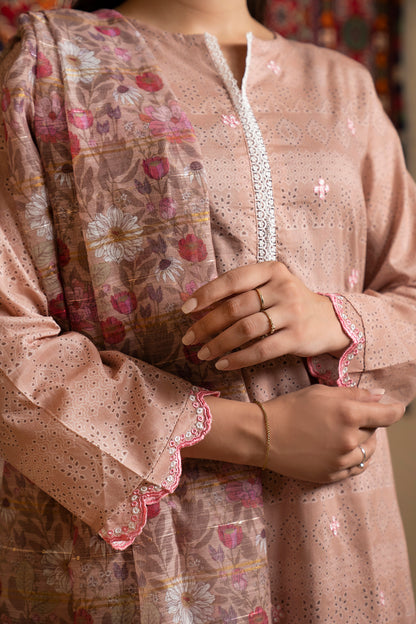 Embroidered Kurta Dupatta Trouser - 1493