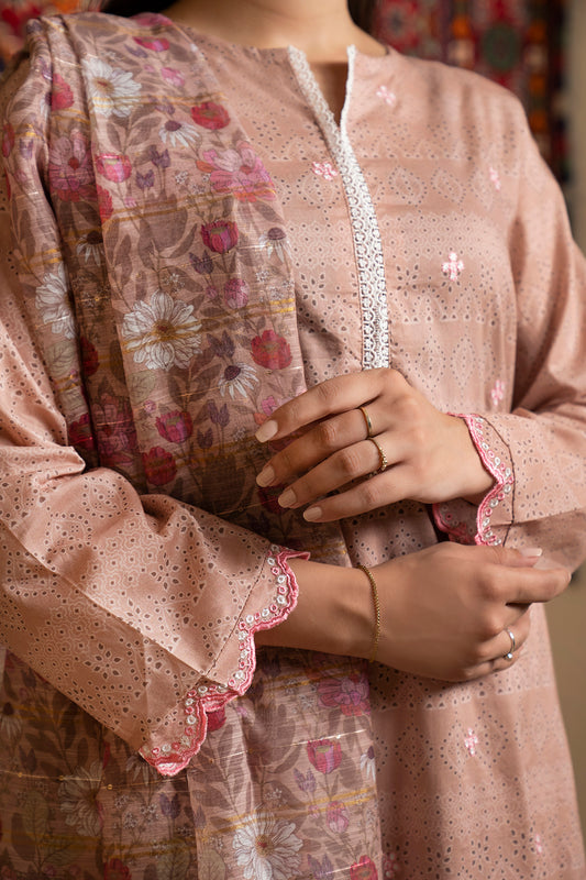 Embroidered Kurta Dupatta Trouser - 1493