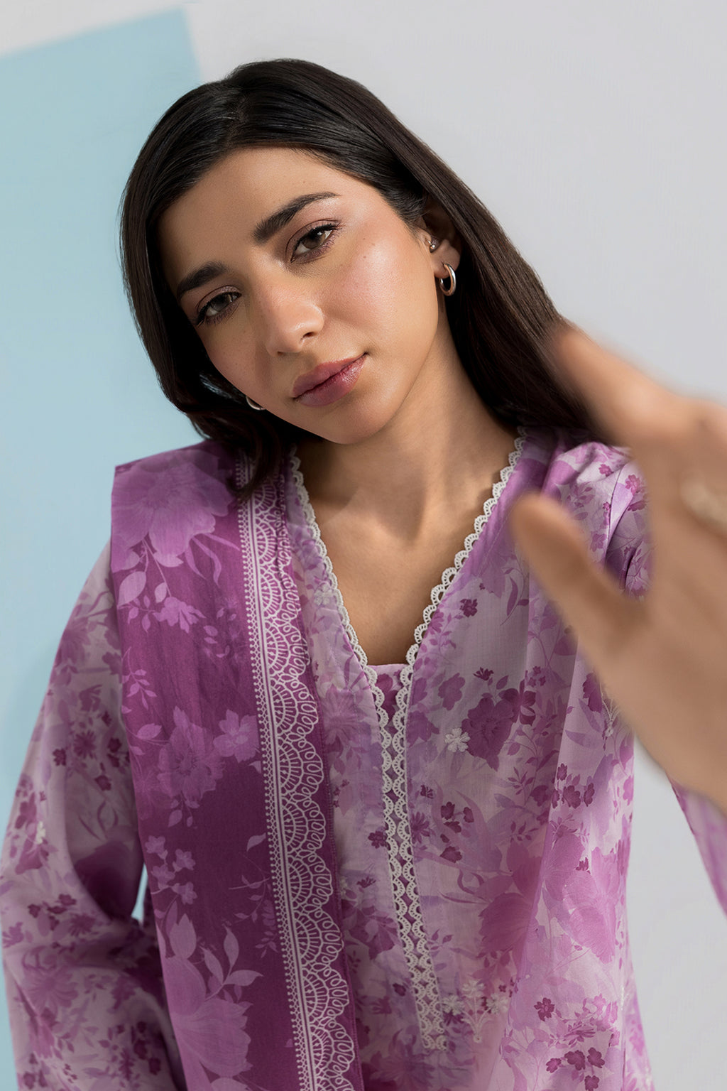 Embroidered Kurta Dupatta Trouser - 1520
