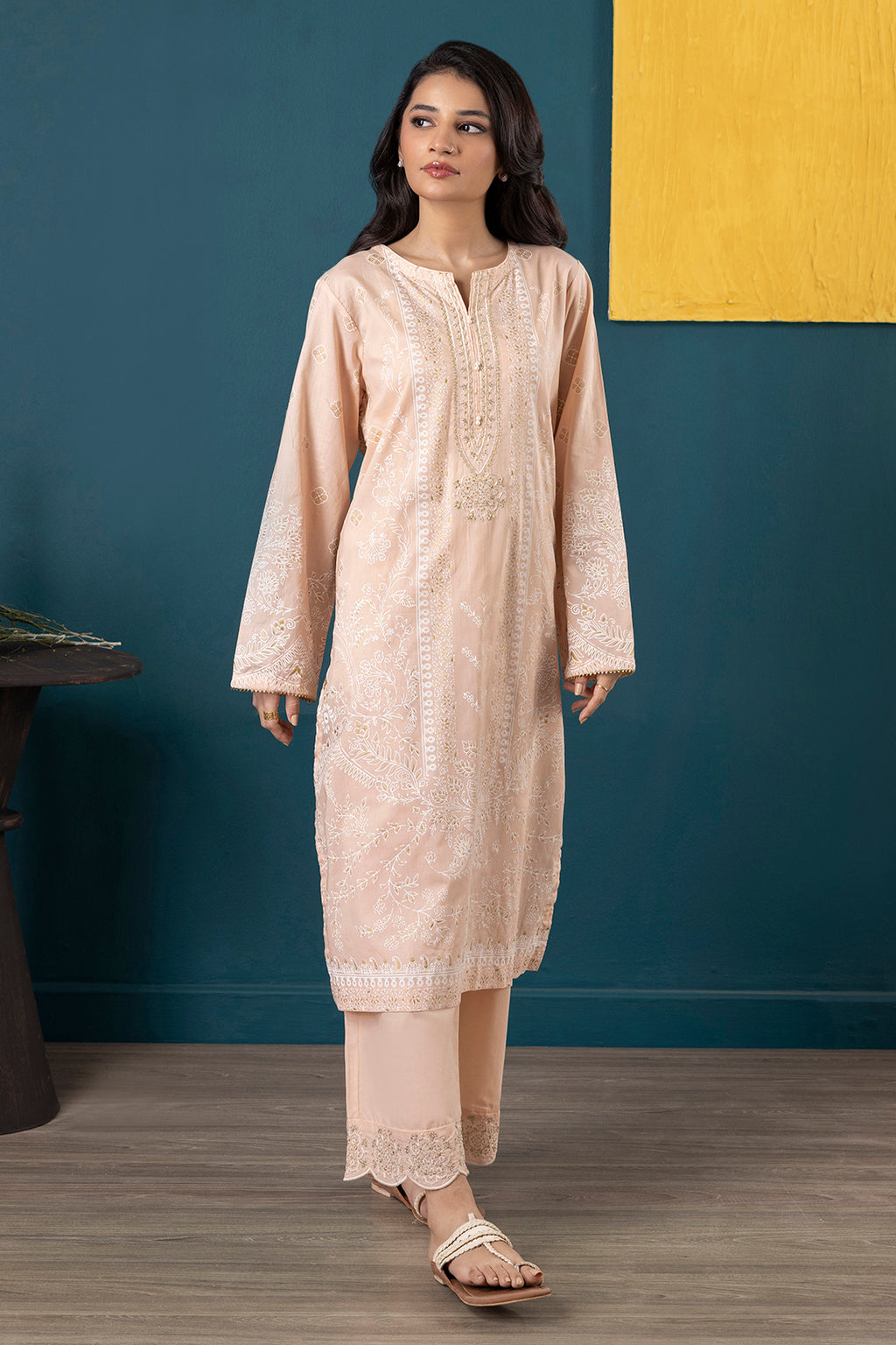 Embroidered Kurta Dupatta Trouser - 1521