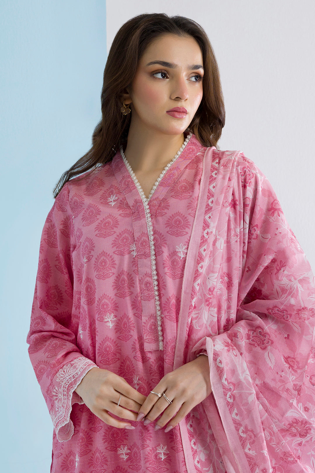 Embroidered Kurta Dupatta Trouser - 1580