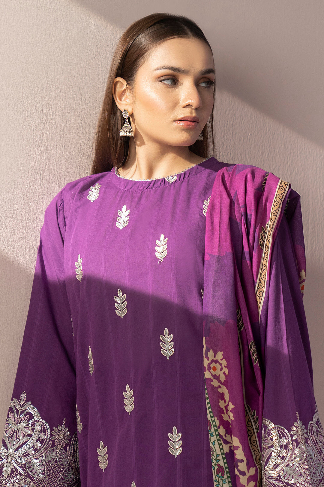 Embroidered Kurta Dupatta Trouser - 1581