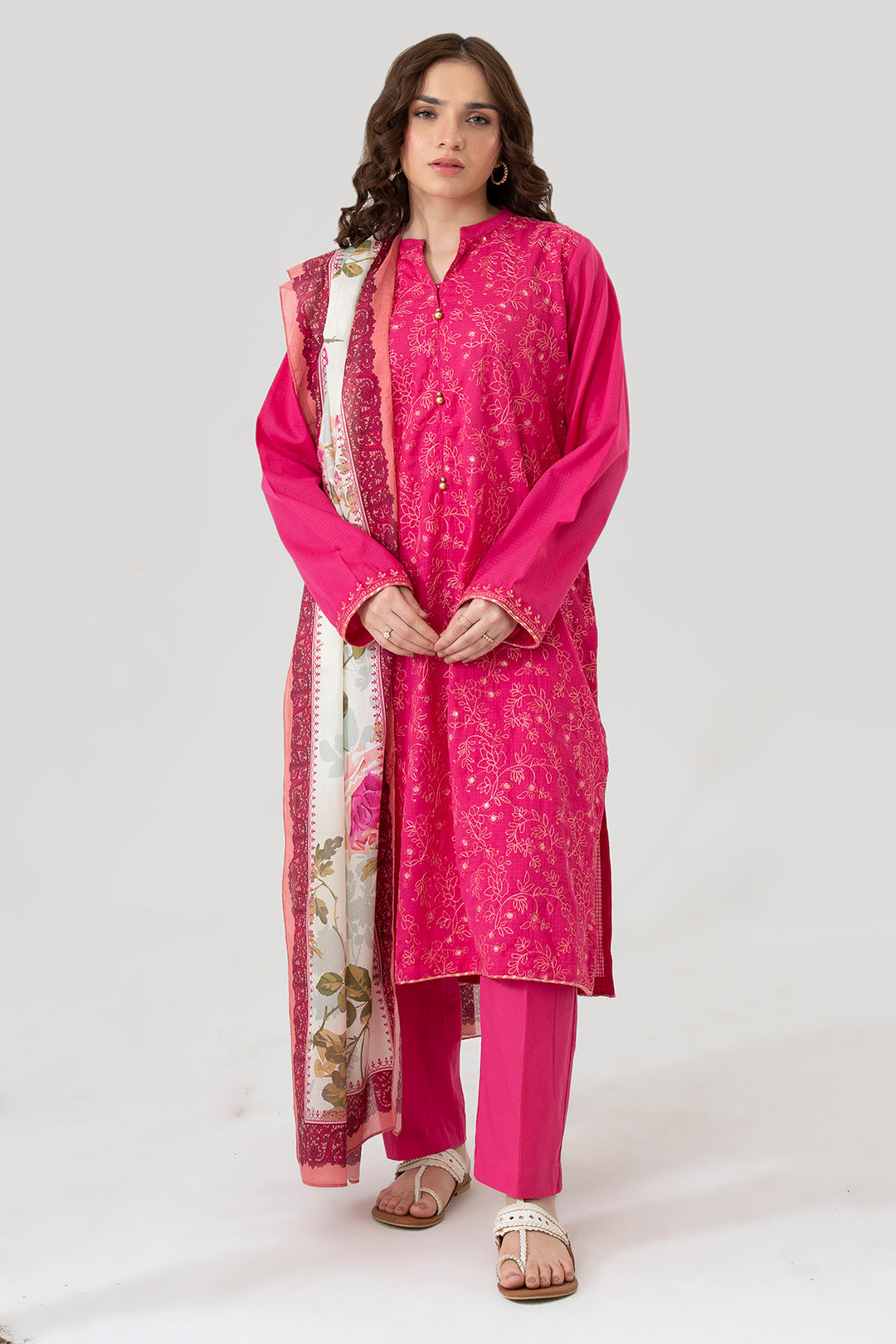 Embroidered Kurta Dupatta Trouser - 1627