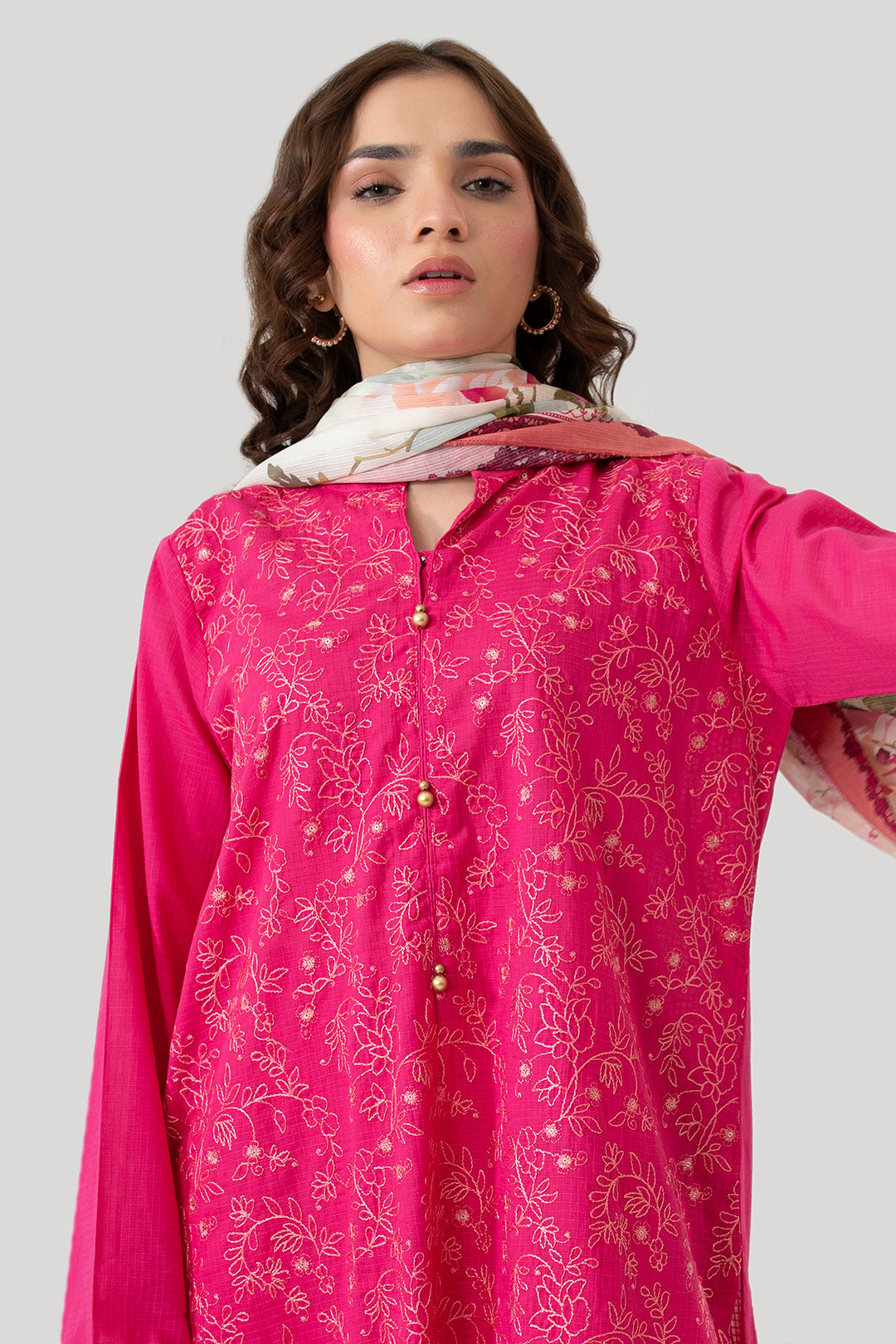 Embroidered Kurta Dupatta Trouser - 1627