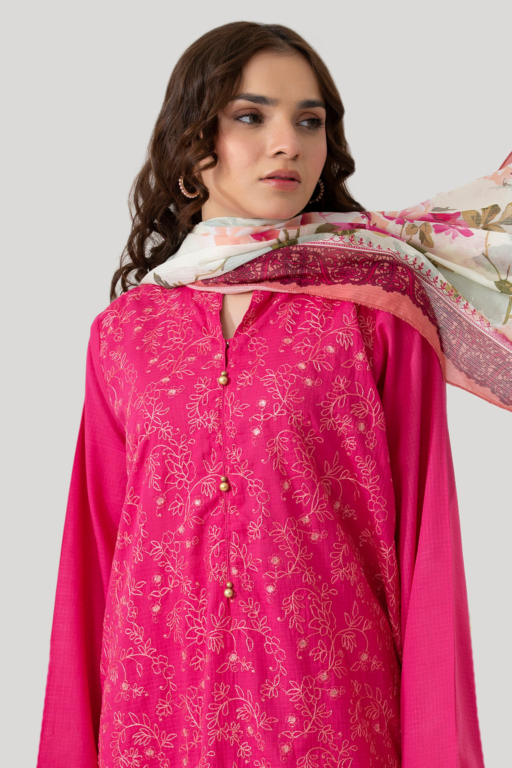 Embroidered Kurta Dupatta Trouser - 1627