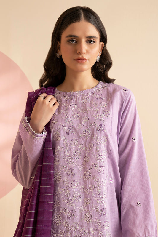 Embroidered Kurta Dupatta Trouser - 1629