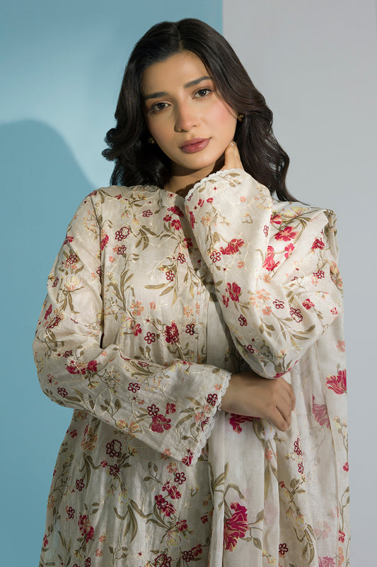 Embroidered Kurta Dupatta Trouser - 1630