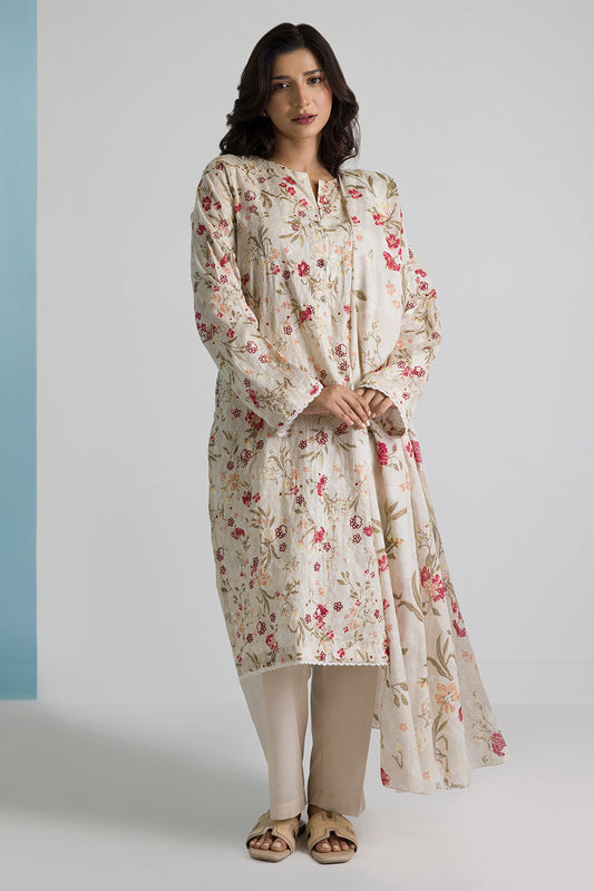Embroidered Kurta Dupatta Trouser - 1630