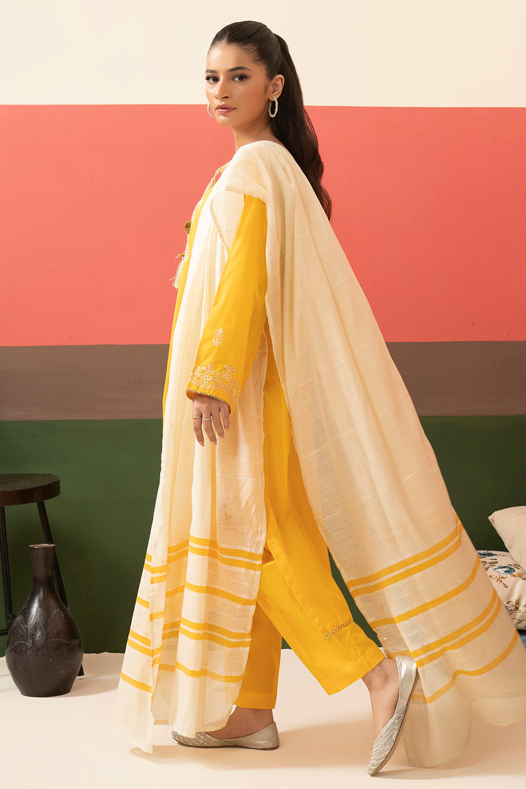 Embroidered Kurta Dupatta Trouser - 1631