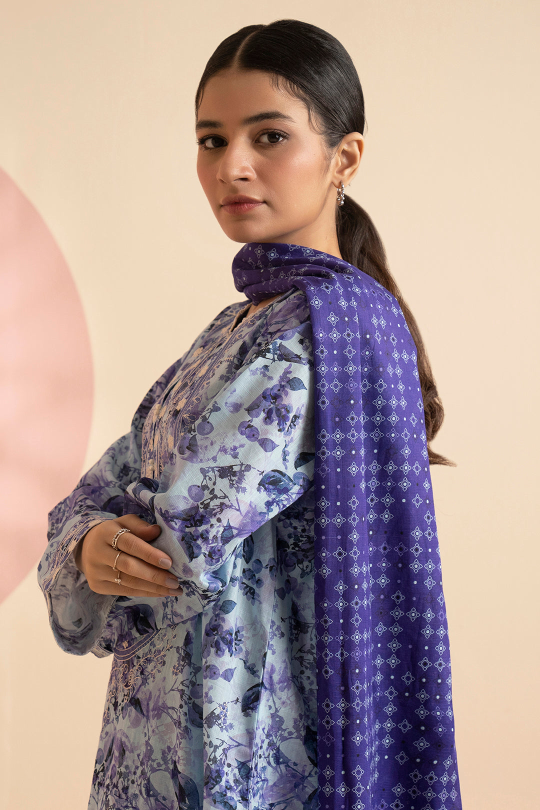 Embroidered Kurta Dupatta Trouser - 1632