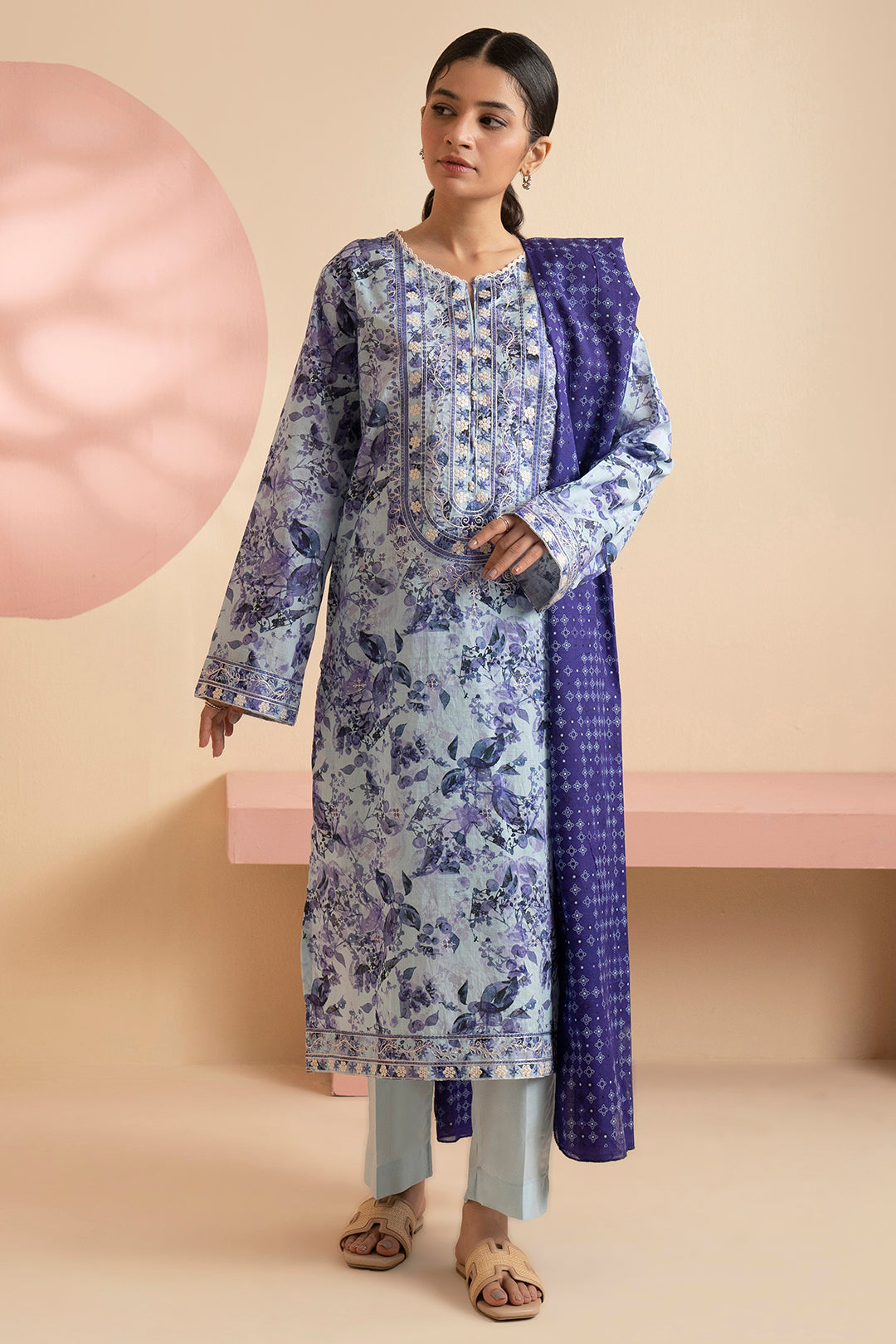 Embroidered Kurta Dupatta Trouser - 1632