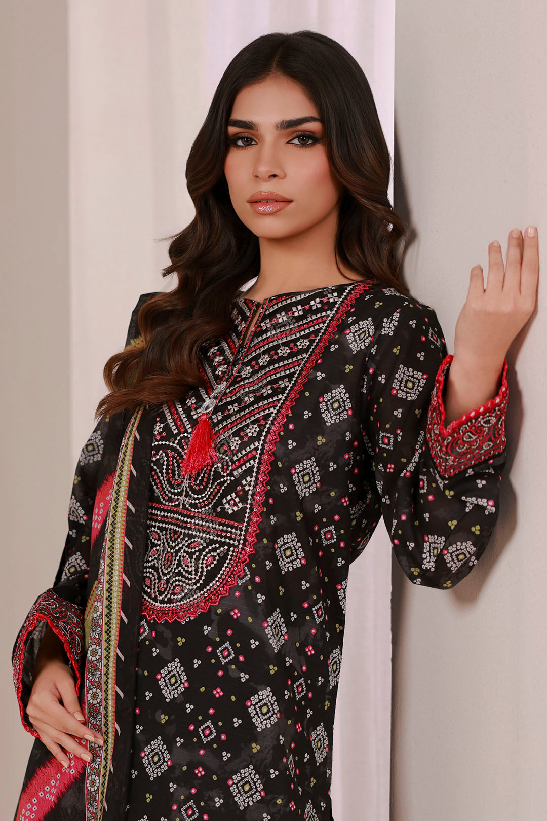 Embroidered Kurta Dupatta Trouser - 1633