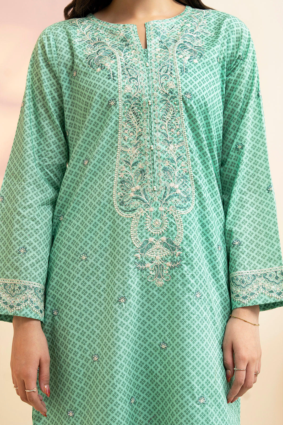 Embroidered Kurta Dupatta Trouser - 1710