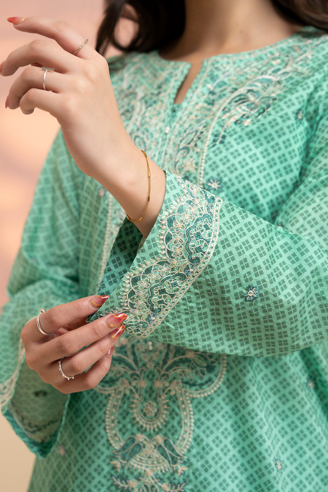 Embroidered Kurta Dupatta Trouser - 1710