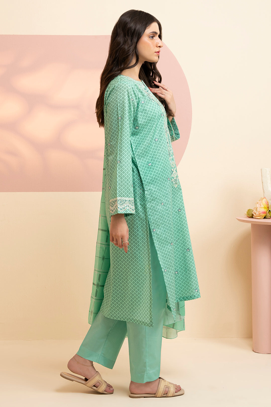 Embroidered Kurta Dupatta Trouser - 1710